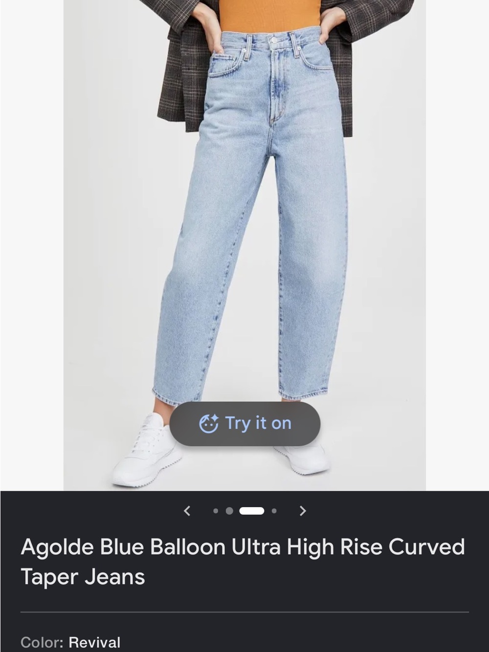 AGOLDE Balloon Ultra High Rise Curved Taper Jeans in Revival